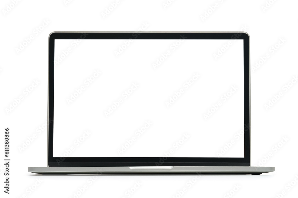 Notebook laptop in white empty screen isolate on white background. Front view. Notebook laptop in white empty screen isolate on white background. Front view.