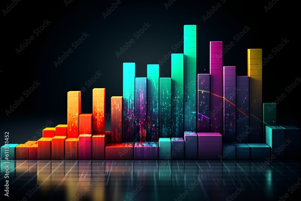 Fototapeta premium Increasing Graph Upward, charts climbing, increasing profits [Generative AI] 