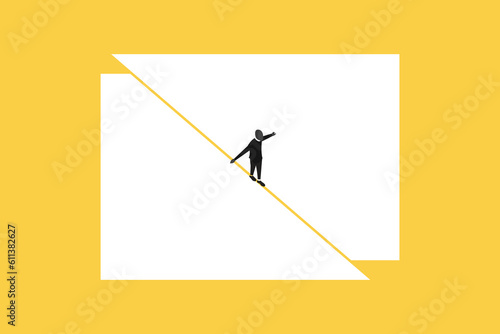 businessman balancing himself. work life balance career opportunity vector symbol. Job opportunity and career photo