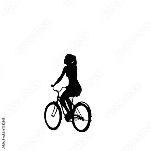 silhouette of a child riding a bicycle © Rosi