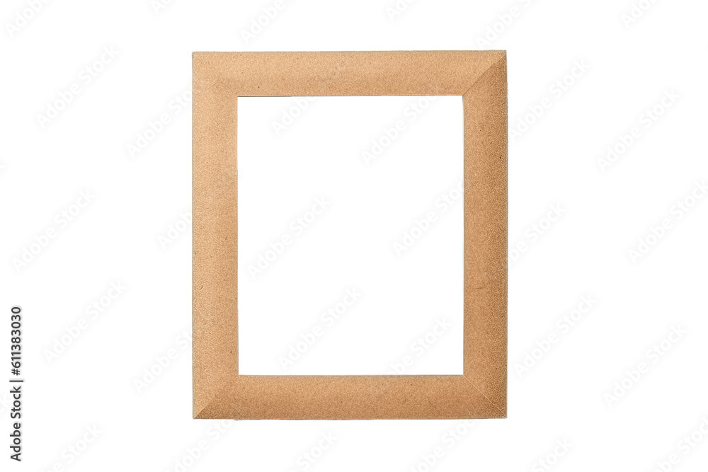 Fototapeta premium Wooden frame over transparent backdrop. Generative AI