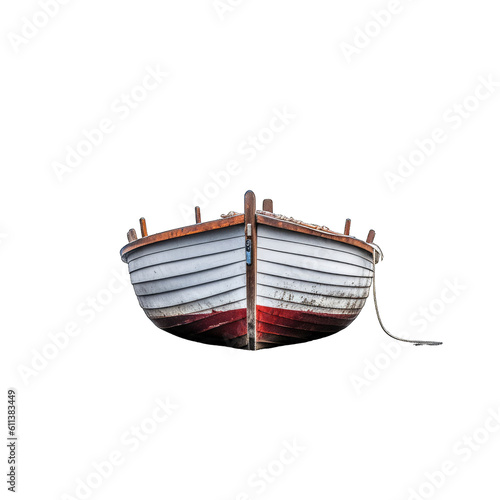 an empty canoe sailing