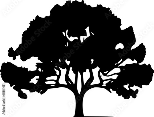 Tree silhouette in black color 