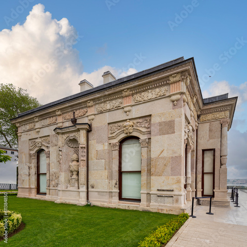 Exterior shot of Grand Kiosk, or Mecidiye Kosku, a pavilion located at the Fourth Courtyard of Topkapi Palace, used as an imperial reception, Istanbul, Turkey photo