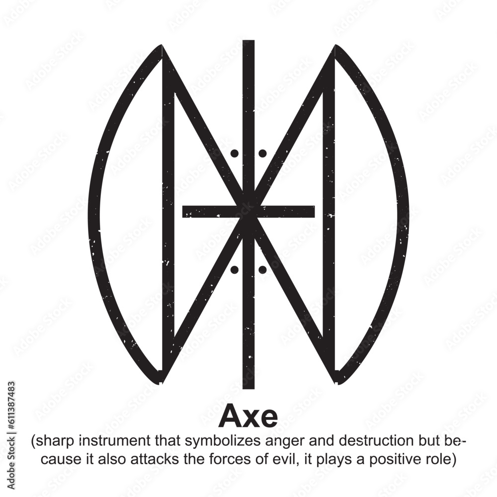 Axe (sharp instrument that symbolizes anger and destruction) Berber