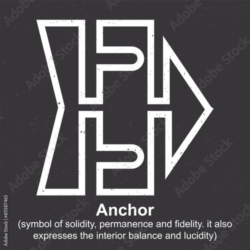 Anchor (symbol of solidity, permanence and fidelity. it also expresses the interior balance) - Berber Symbol, Amazigh Symbol, North African Amazigh Berber Symbols Meaning, Vector photo