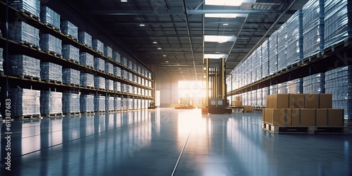 Wallpaper Mural AI Generated. AI Generative. Commercial building warehouse dock port shipping logistic center. Graphic Art Torontodigital.ca