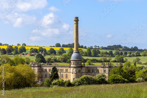 Chipping Norton, Oxfordshire, UK, May 25th, 2023. Late 19th century factory having an unusual domed based chimney. The Mill finally closed in 1980 and has now been converted to luxury apartments.