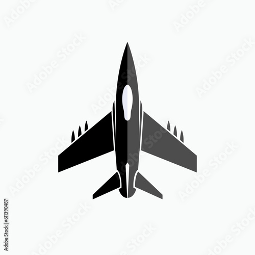 Fighter Plane Icon. Air Forces, Bomber Symbol.     