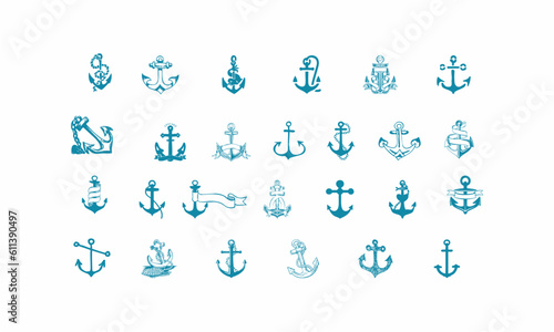 set of logo anchor vector illustration
