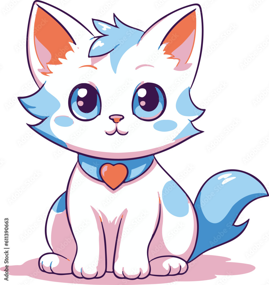 Cute cat flat style illustration Cute cat flat style illustration