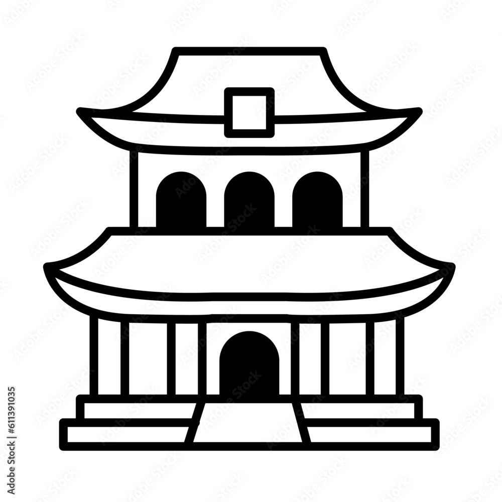 Chinese castle icon Chinese castle icon