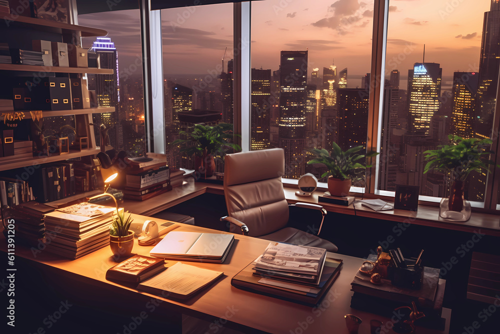 An exceptionally cozy business place created with Generative AI technology