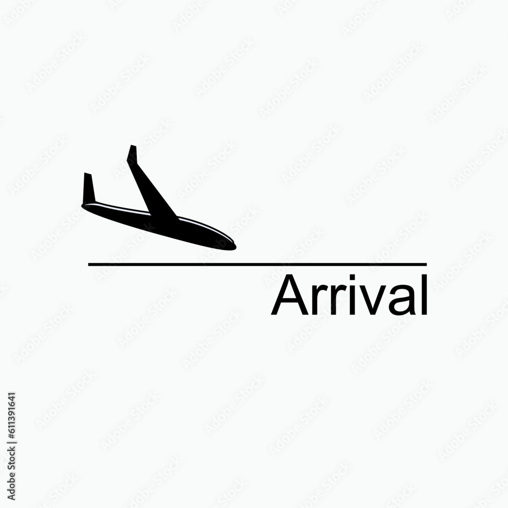 Flight Arrivals Icon. Airplane Schedule Symbol - Vector. 