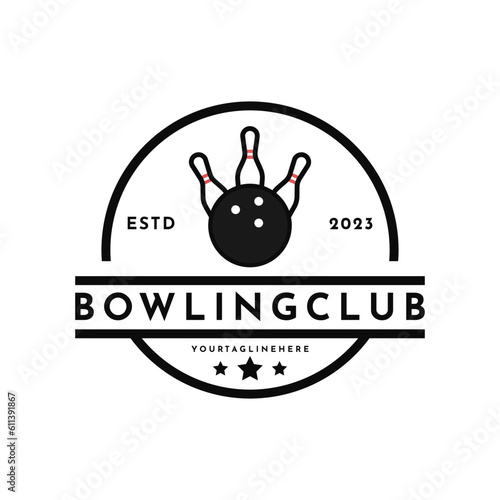 Vintage retro bowling logo design idea