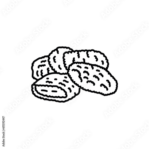 Nuggets black line icon.