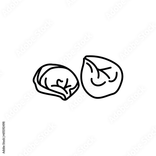 Pelmeni black line icon.