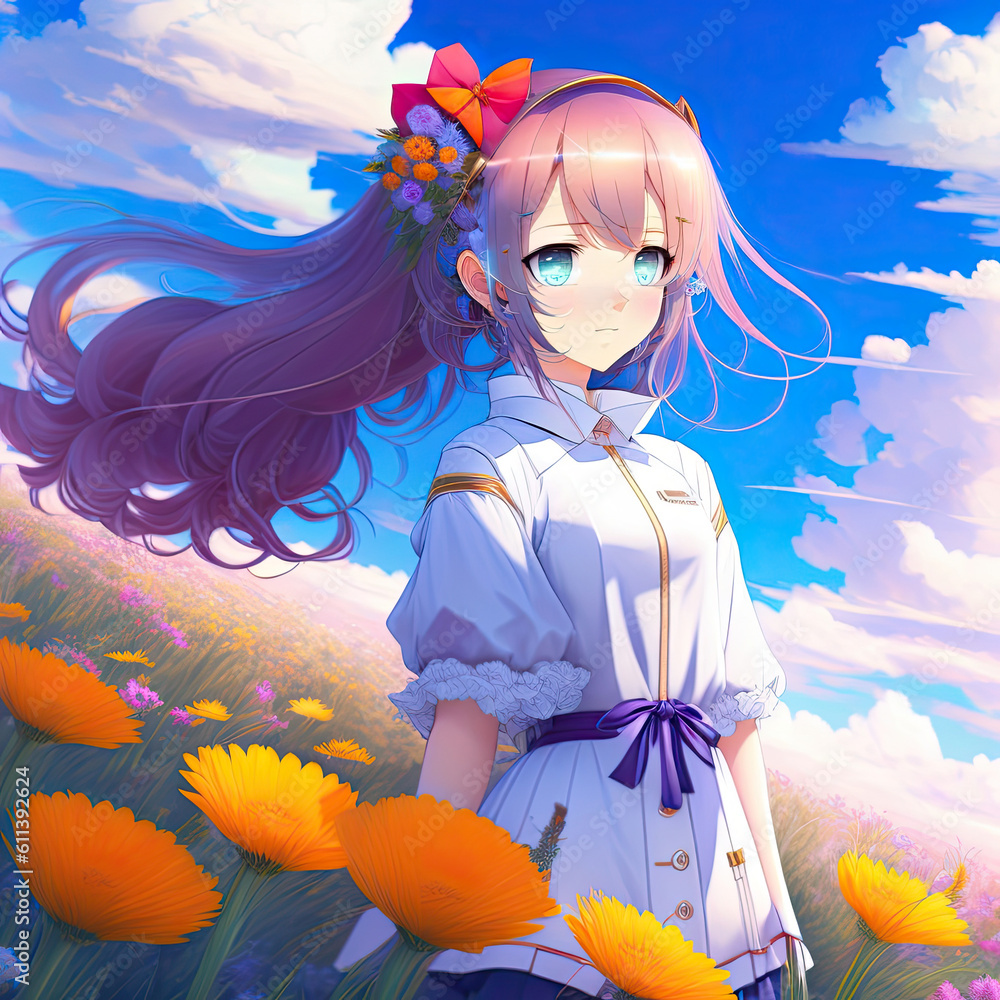 Generative AI, Ai Generated Art, anime girl, chibi girl, cute anime ...