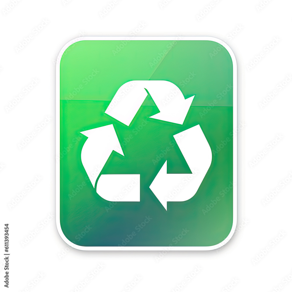 Green triangular eco recycle icons Generative AI Green triangular eco recycle icons Generative AI