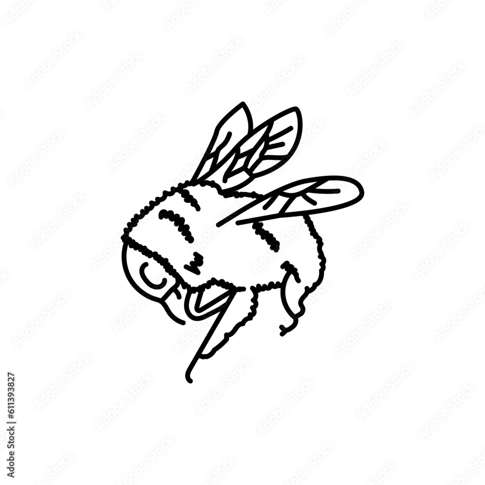 Bumblebee black line icon. Bumblebee black line icon.