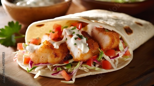 Crispy and Fresh: Irresistible Fish Tacos with Zesty Slaw and Creamy Sauce