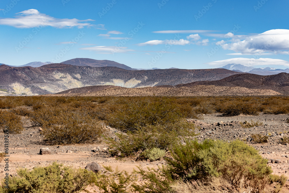 Landscape shot of the Argentinian Pampa in the Province Neuquén - Traveling South America Landscape shot of the Argentinian Pampa in the Province Neuquén - Traveling South America