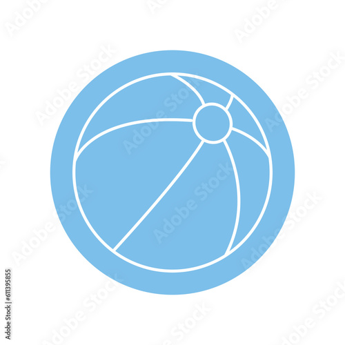 Inflatable ball black line icon. Pictogram for web page