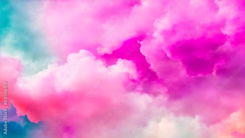 Abstract colorful pink soft pastel color cloud background, multicolored ink drop fluid motion in water, generative ai