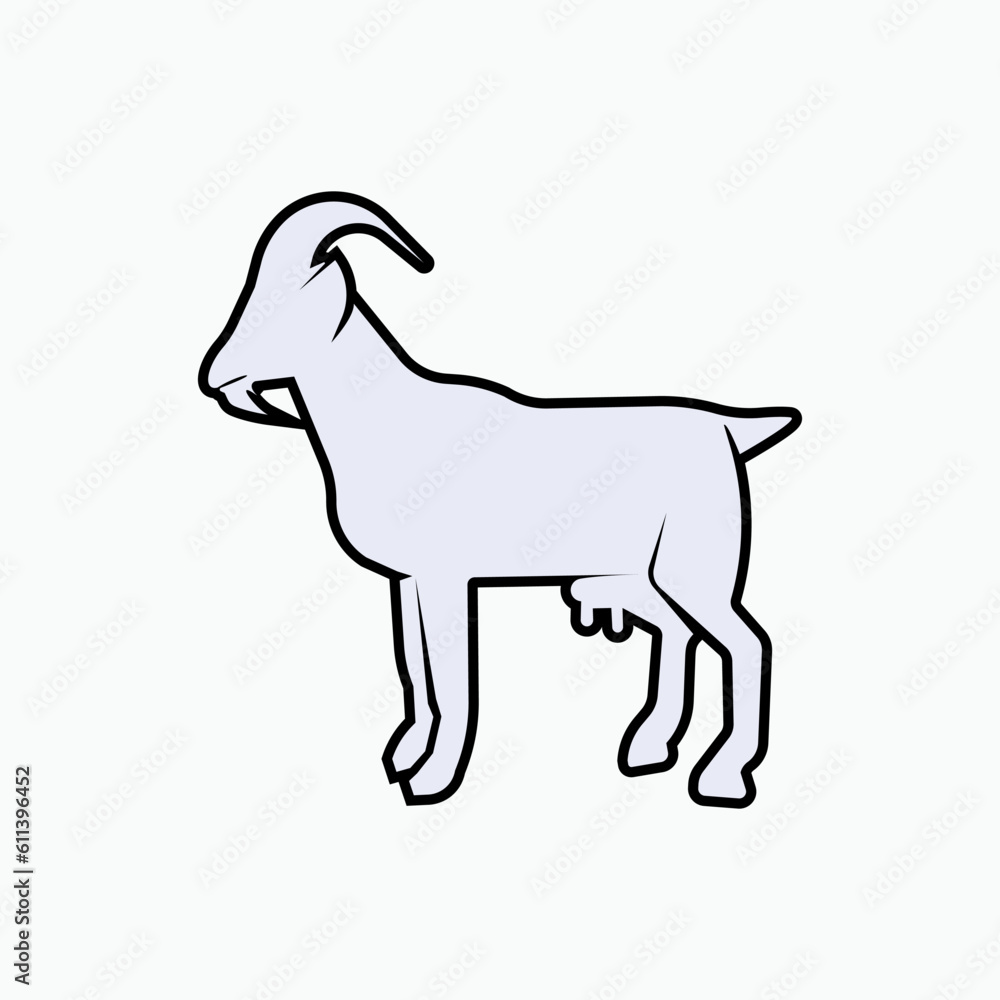 Goat Icon. Farm Animal Symbol - Vector.    