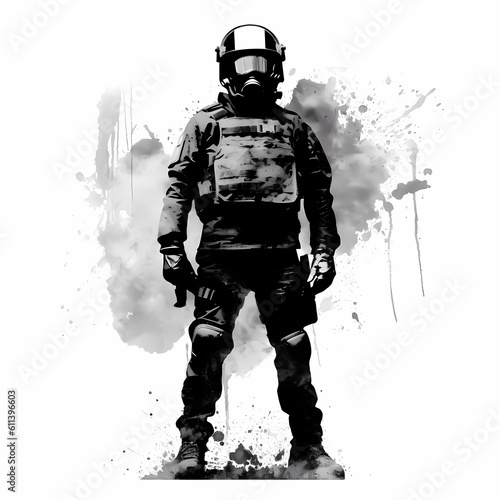 Army Soldier Illustration. Generative AI