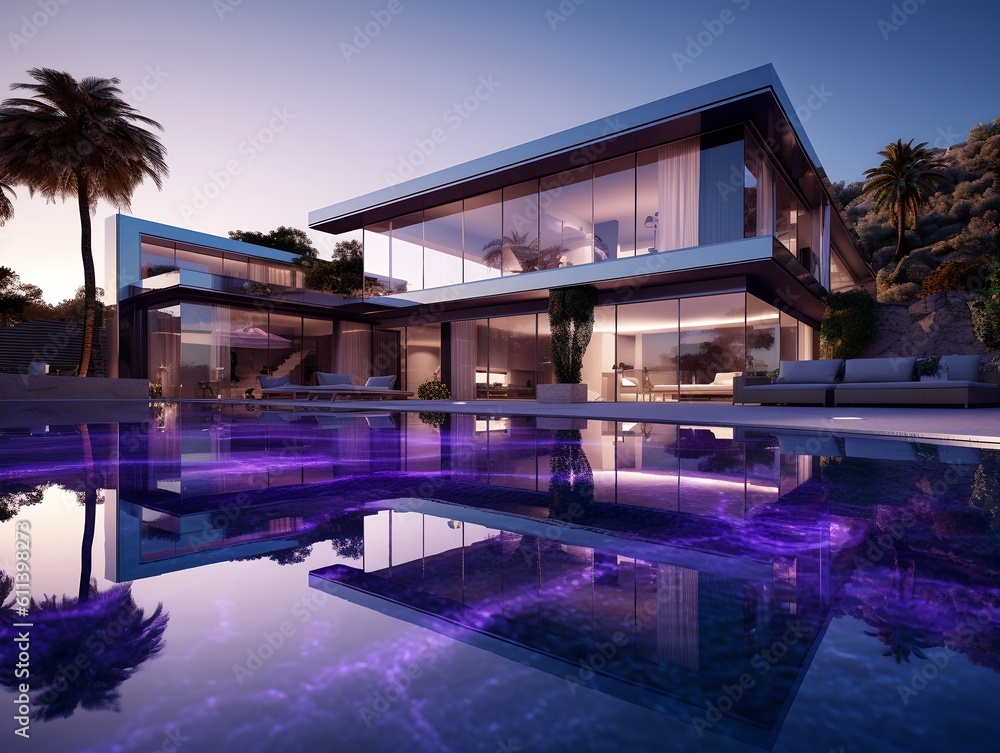 Obraz premium Modern house, generative ai