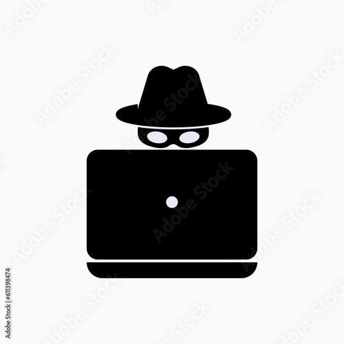 Hack Icon. Hackers, Invader Symbol. Person who Unauthorized Access to Data in a System.    