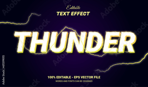 yellow thunder editable text effect