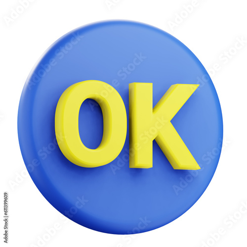 3d ok icon illustration
