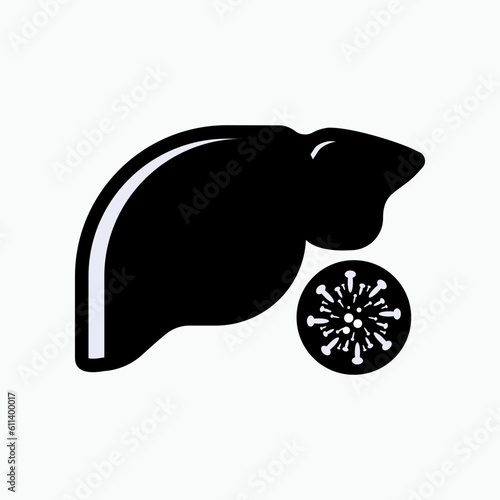 Hepatitis Icon. Liver Disease, Illness Internist Symbol - Vector. 