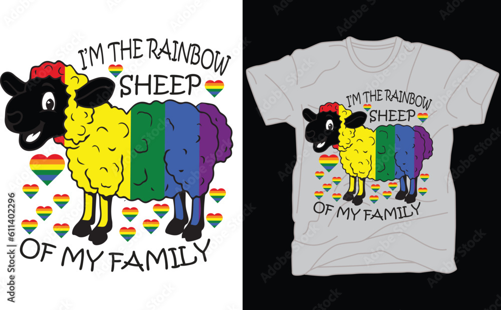 LGBT Shirt, Rainbow Sheep T-shirt, Rainbow Sheep Of The Family, Pride Shirt, Gay Pride Shirt, Gay Festival Outfit, Lesbian Pride Shirt 