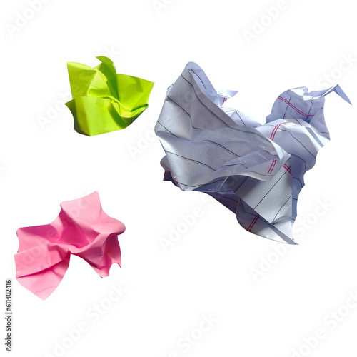 crumpled paper isolated on white