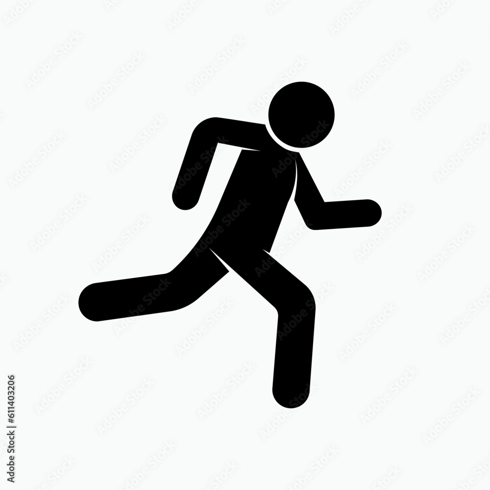 Jogging Icon. Athletic, Running Symbol - Vector. Jogging Icon. Athletic, Running Symbol - Vector.