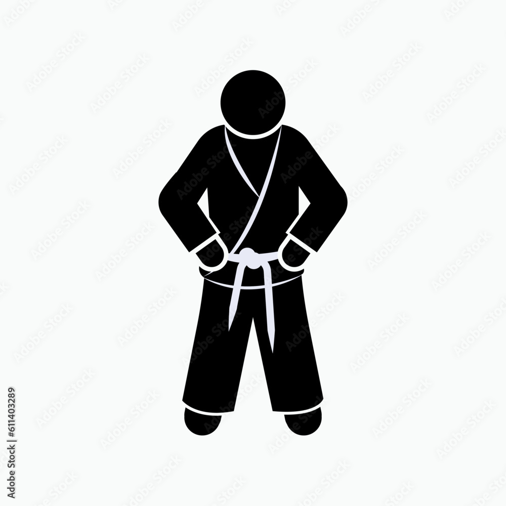 Obraz premium Karate Icon. Self Defense Sports, Japanese Martial Arts Symbol - Vector. 