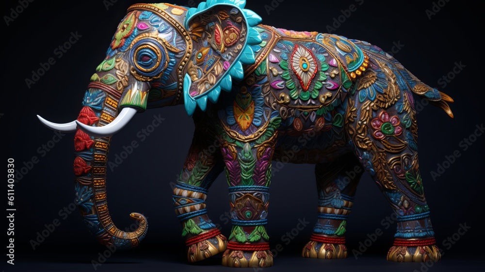 Fototapeta premium Ornate Beautiful Elephant
