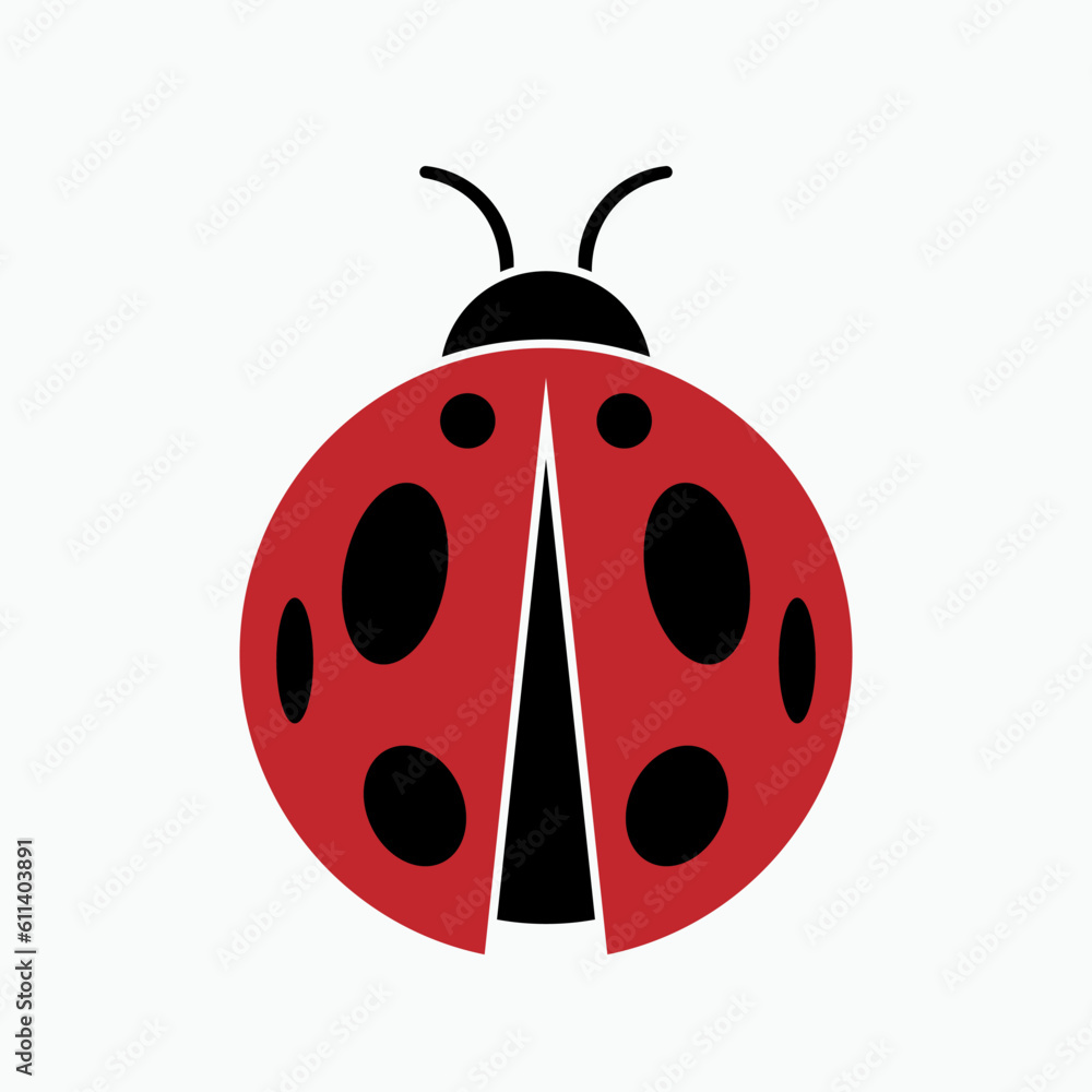 Fototapeta premium Ladybug Icon - Vector Logo Template. 
