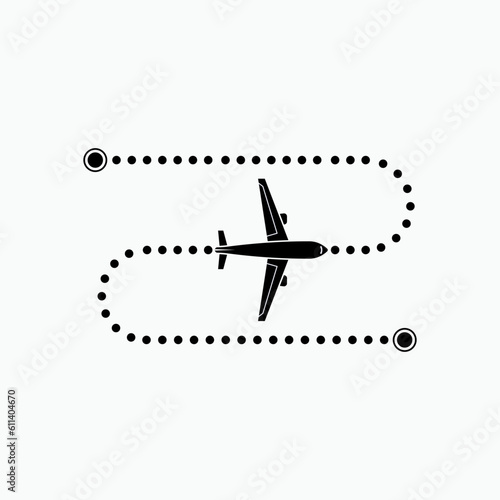 Long Flight Icon. Far Journey by Plane - Vector.  