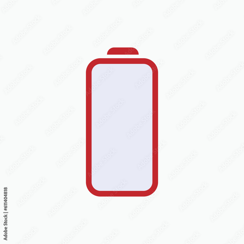 Low Battery Icon. Bad Power, Less Energy Symbol - Vector. Low Battery Icon. Bad Power, Less Energy Symbol - Vector.