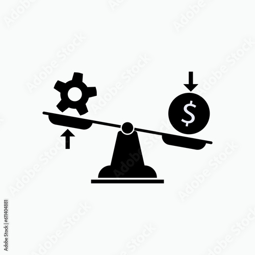 Low Budget Expenses Icon. Sign & Symbol of Economics Principles - Vector.    