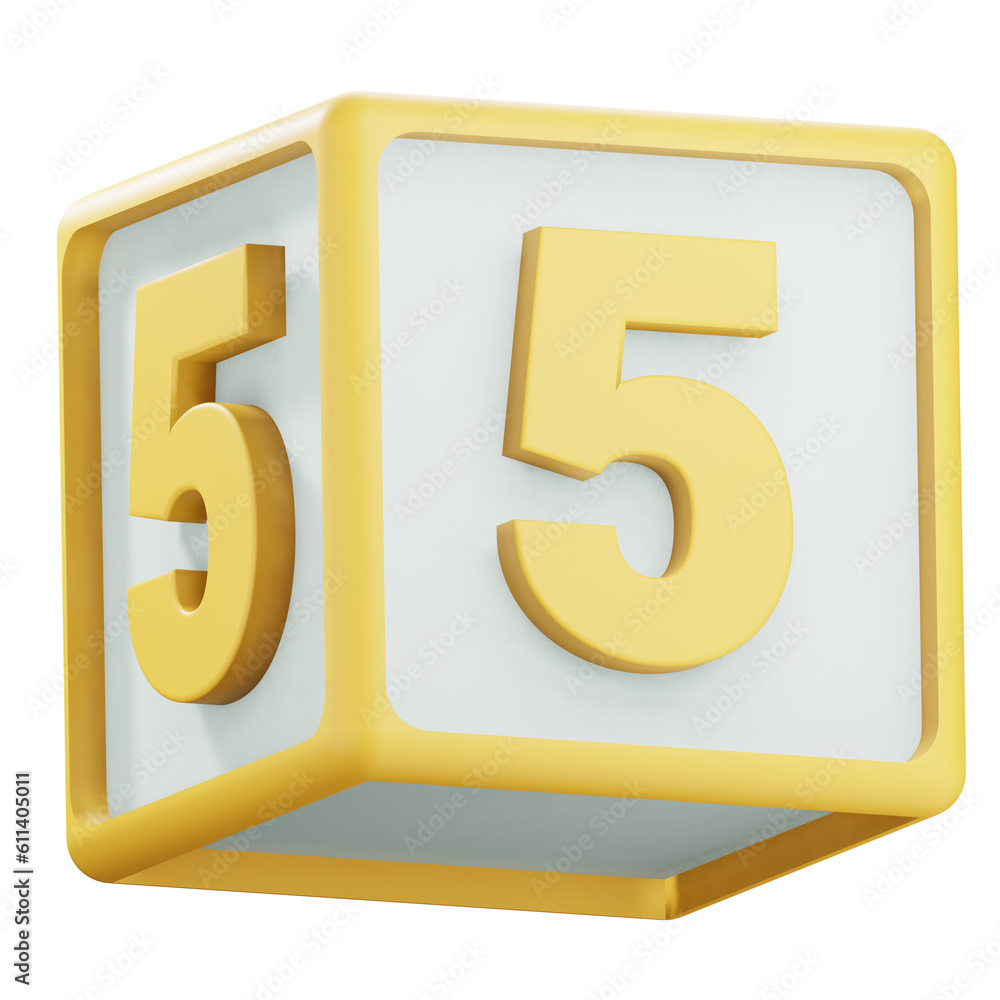 Obraz premium 3d five number block illustration