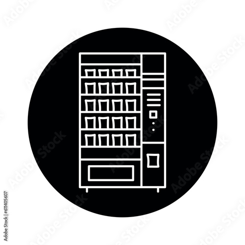 Self-service snack machine black line icon. Pictogram for web page
