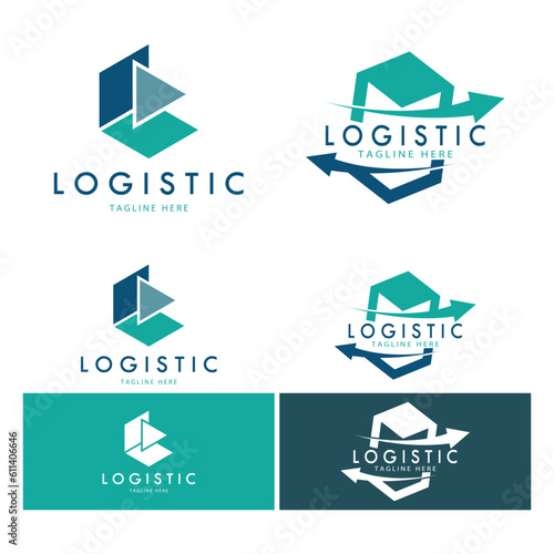 logistics logo icon illustration vector design  distribution symbol  delivery of goods  economy  finance