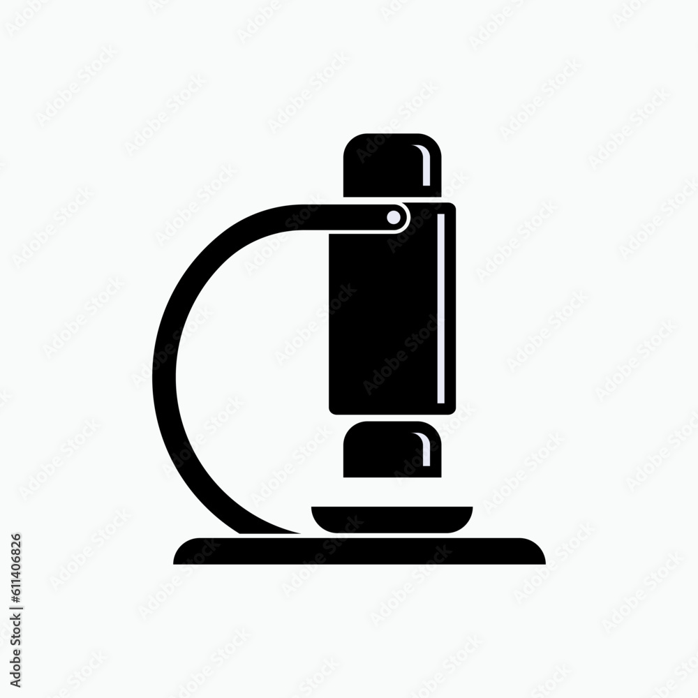 Microscope Icon. Scientific, Laboratory Element Symbol. Microscope Icon. Scientific, Laboratory Element Symbol.