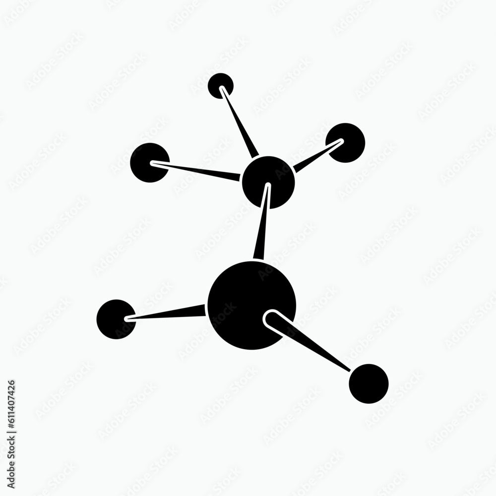 Nanotechnology Icon. Chemistry Structure, Molecule Symbol Nanotechnology Icon. Chemistry Structure, Molecule Symbol
