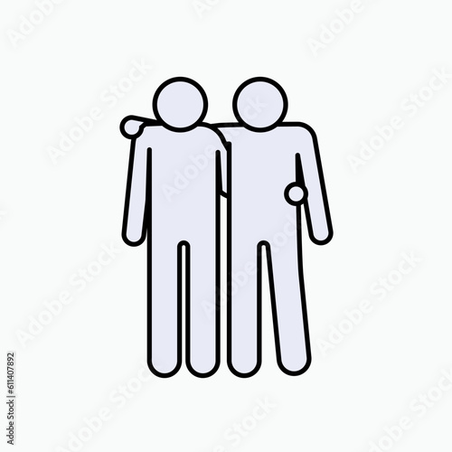 Pal Icon. Friendship, Close Friend Symbol.    